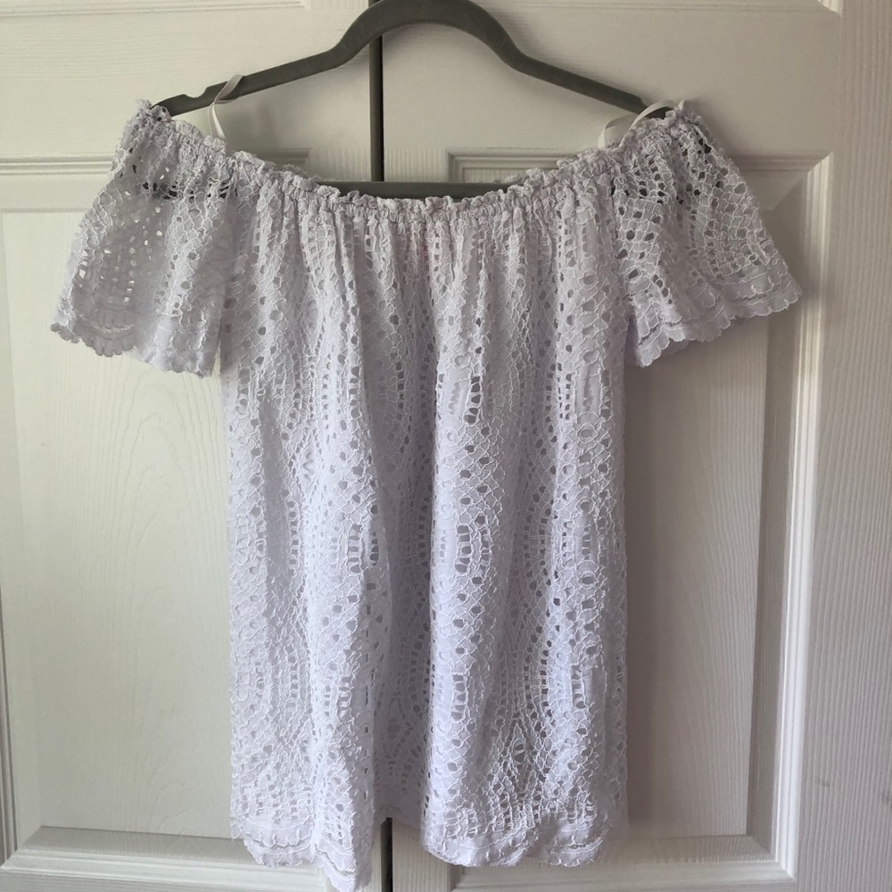 Lilly Pulitzer Marble Off the Shoulder Top White S